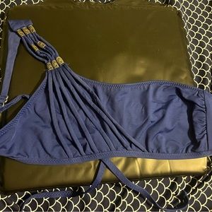 Blue Bikini Top by Becca size Large with beading on strap